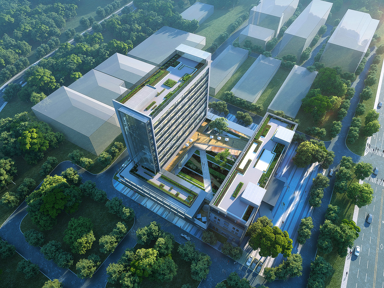 【建筑表现】某企业研究院大楼效果图制作 - vastcg