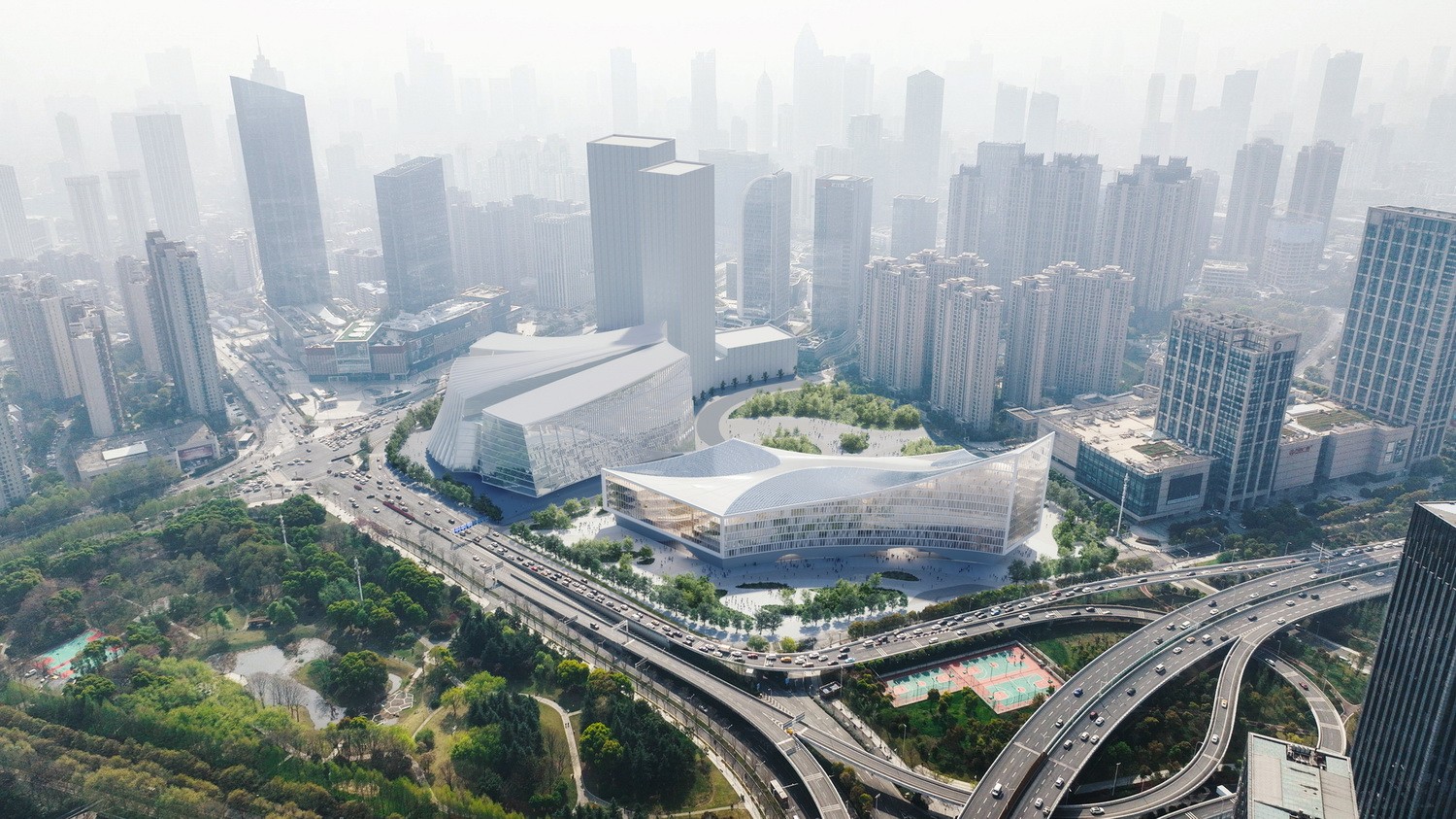 【效果图】鉴赏武汉图书馆新馆:知识峡谷方案设计理念 - vastcg