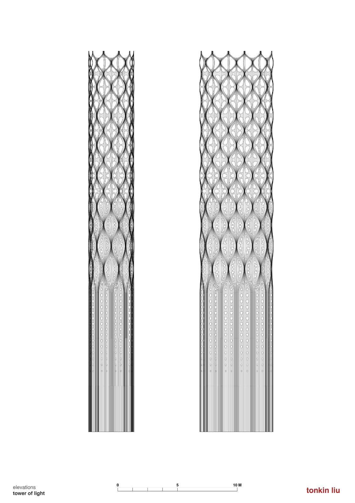 【建筑设计】壳层镂空光之塔与能量之墙